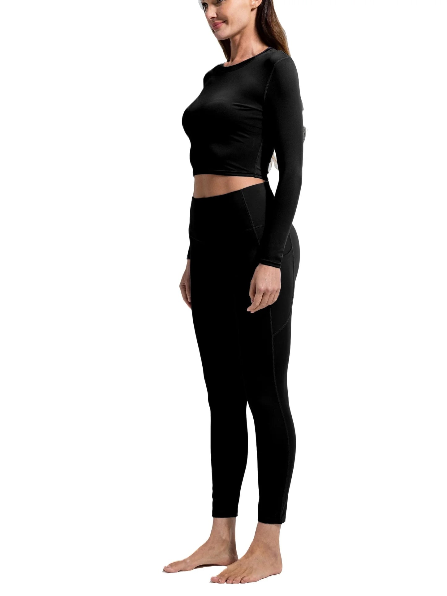 2 Pieces Yoga Sports Set Women Quick-Drying Gym Set Women Running Workout Long Sleeve Sports Shirt Yoga Clothing