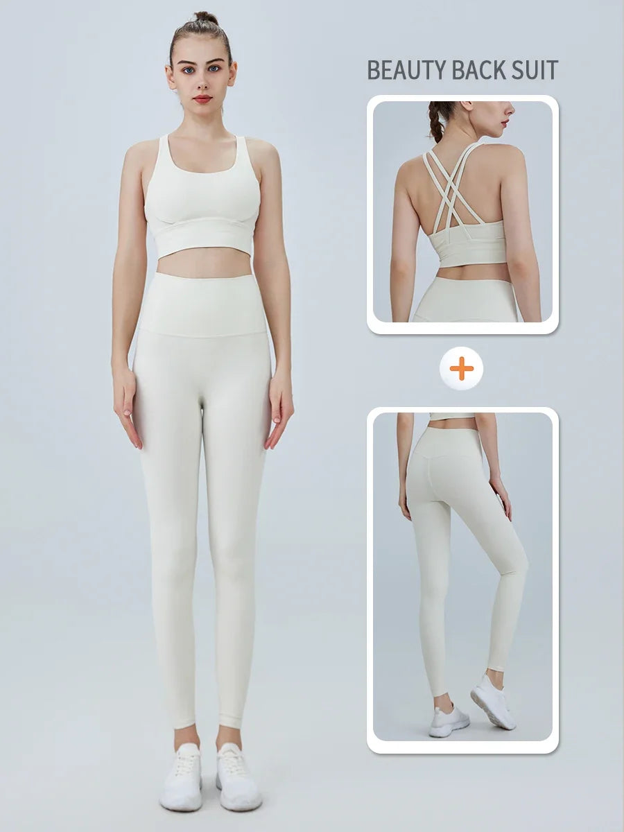 2 Pieces Yoga Sports Set Women Quick-Drying Gym Set Women Running Workout Long Sleeve Sports Shirt Yoga Clothing