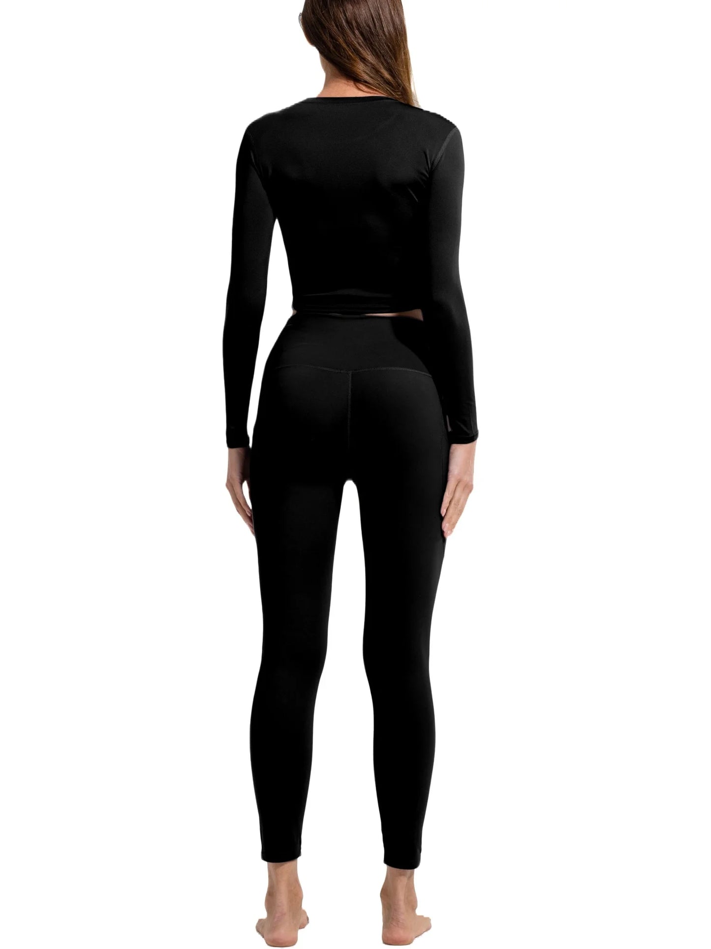 2 Pieces Yoga Sports Set Women Quick-Drying Gym Set Women Running Workout Long Sleeve Sports Shirt Yoga Clothing