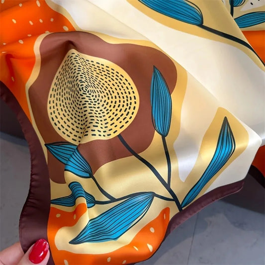 70cm Polka Dot Printed Silk Scarf Women Simulated Silk Elegant and Versatile Headwear Bag Accessories Clothing Square Scarf