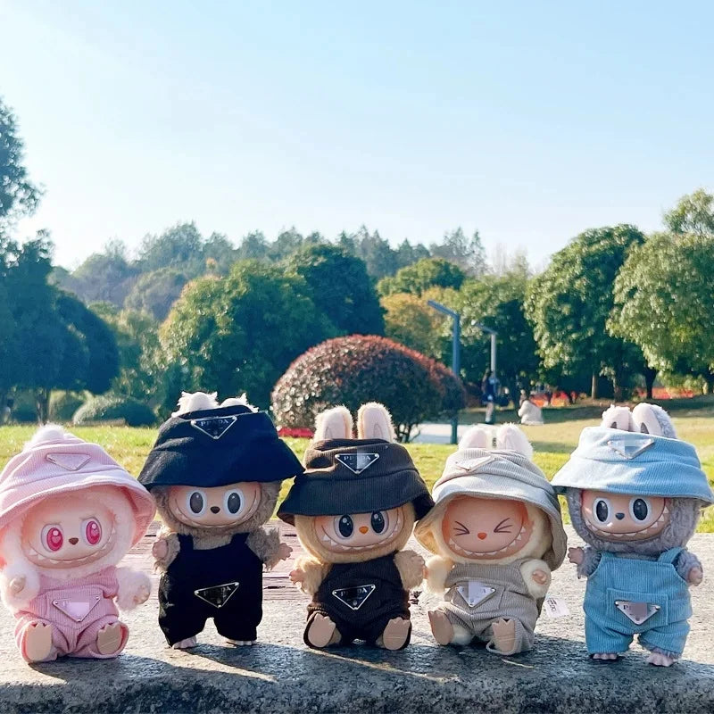 New corduroy For Labubu Doll Clothing Set Hat 17cm Clothes Shoes Doll DIY Accessories Training Sitting Party Games Toys Gifts