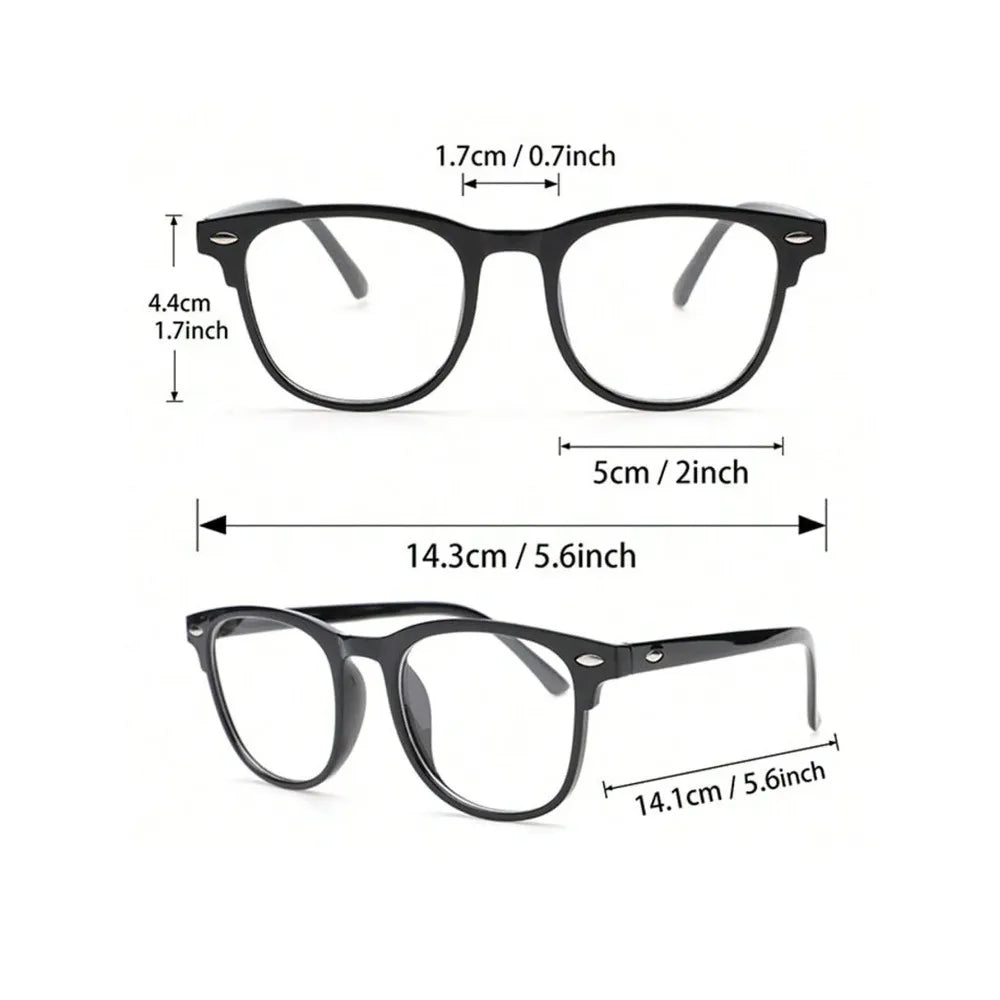 Unisex Square Plastic Frame Trendy Anti-Blue Light Clear Glasses For Back To School Clothing Accessories.