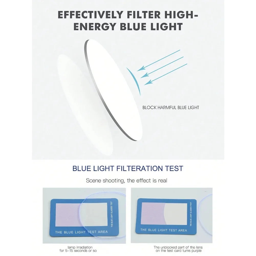 Unisex Square Plastic Frame Trendy Anti-Blue Light Clear Glasses For Back To School Clothing Accessories.
