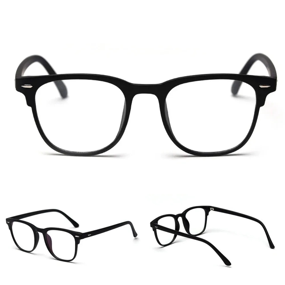 Unisex Square Plastic Frame Trendy Anti-Blue Light Clear Glasses For Back To School Clothing Accessories.