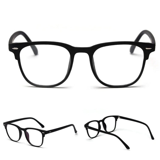 Unisex Square Plastic Frame Trendy Anti-Blue Light Clear Glasses For Back To School Clothing Accessories.